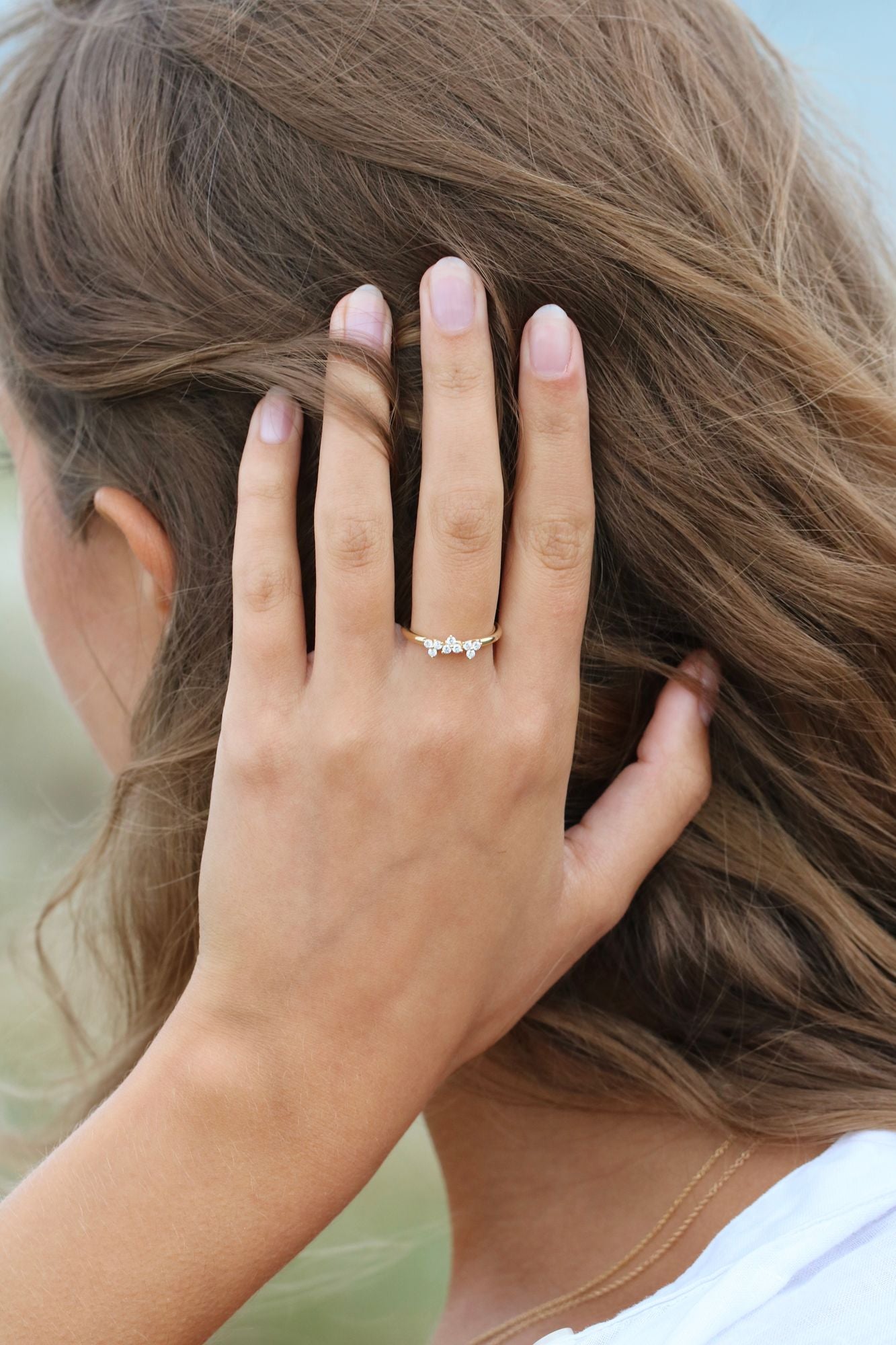 Fryd Goldring aus 18K mit 10 Diamanten