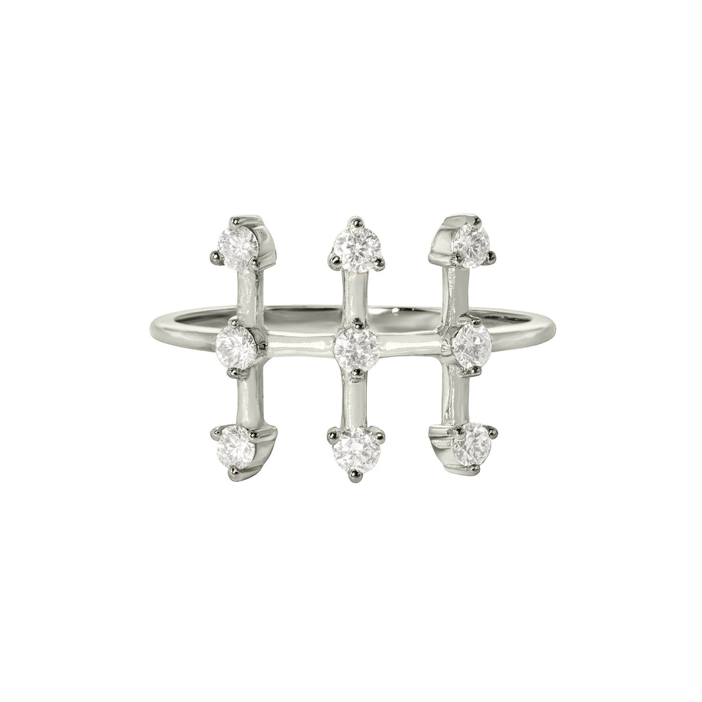 Future Nostalgia 18K White Gold Ring w. Diamonds