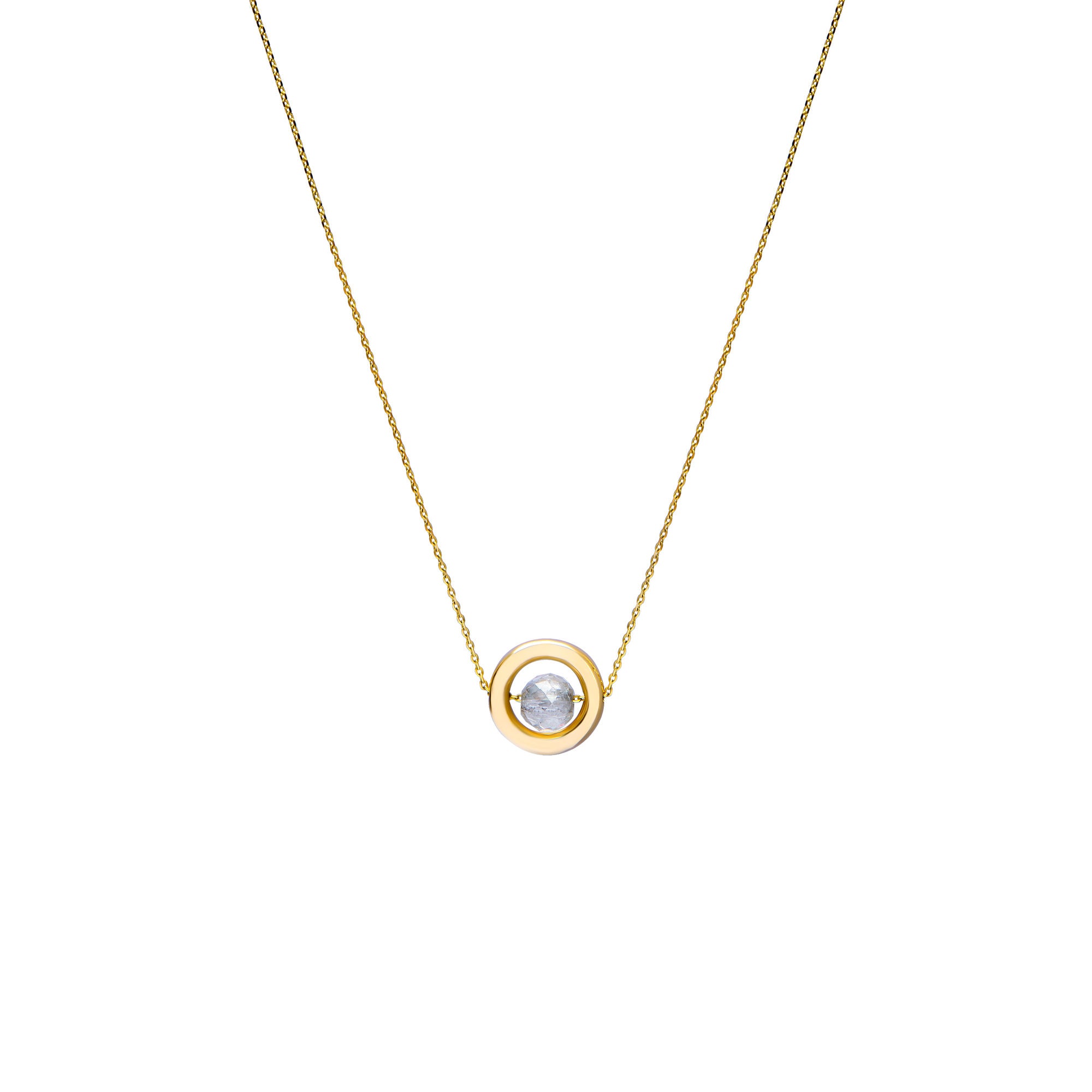 Universe 20 Golden 14K Gold, Whitegold or Rosegold Necklace w. Diamond