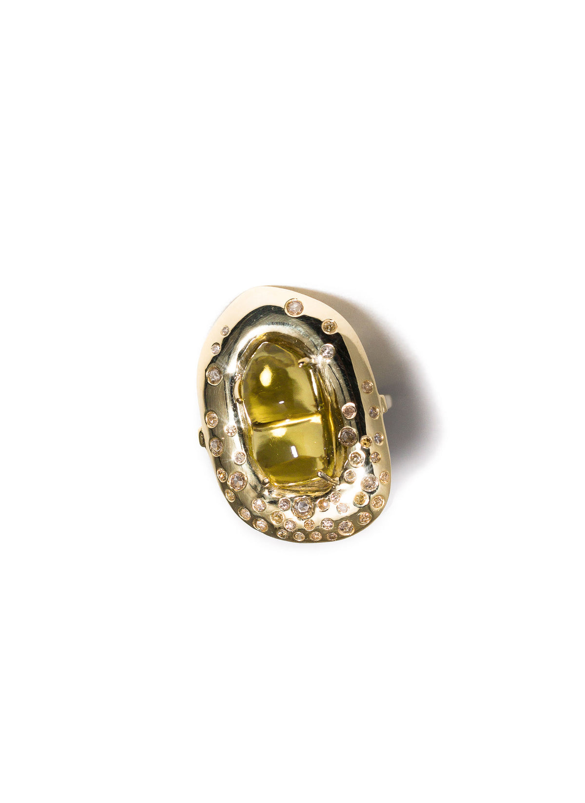 La Maharani Cocktail Vermeil Ring m. Kvarts & Diamant