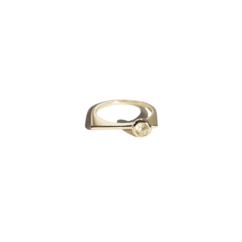 The Laser Citron Vermeil Ring w. Quartz