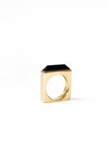 The Quadra Vermeil Ring w. Onyx