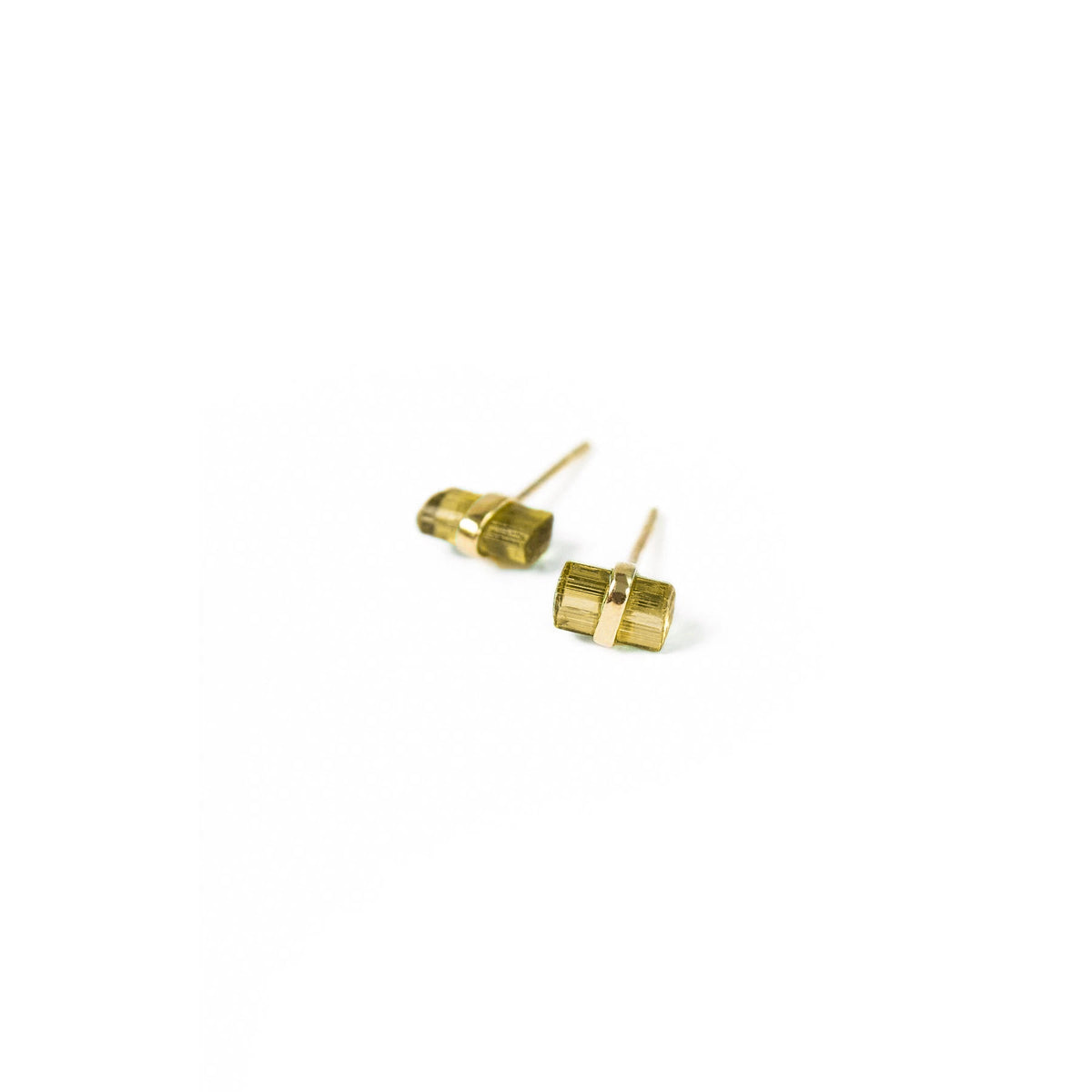 The Verdelite Vermeil Stud w. Tourmaline