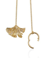 Ginkgo Hoop Lock Gold vergoldete Halskette m. Zirkon