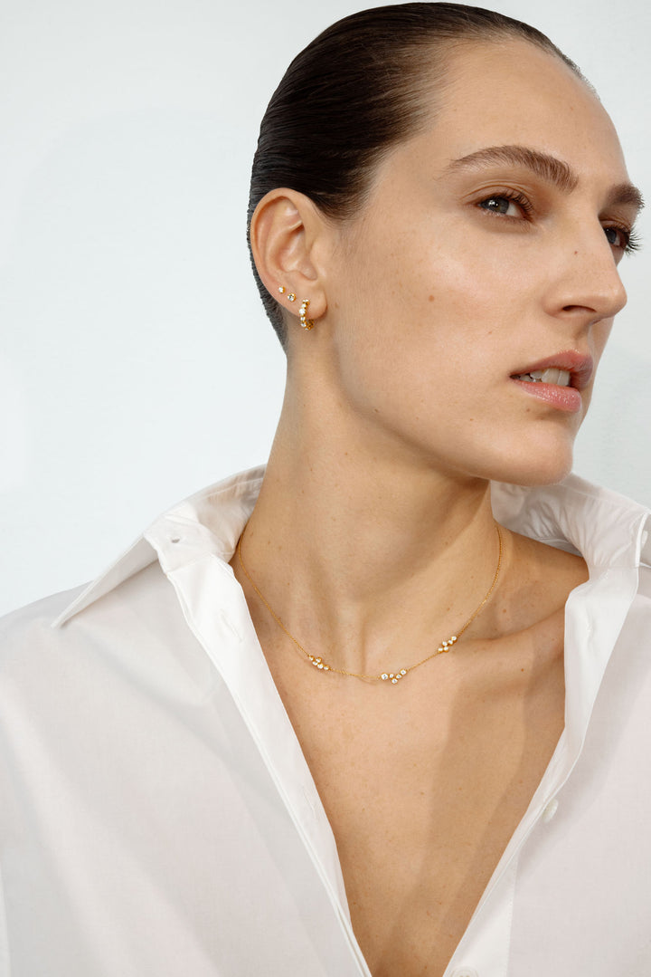 Signature 18K Guld Halskæde m. 0.47ct Diamanter