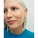 Weft 11 Link Silver Earring