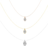 Alphabet 18K Gold, Rosegold or Whitegold Inital G Pendant w. Solitaire Lab-Grown Diamond