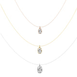 Alphabet 18K Gold, Rosegold or Whitegold Inital G Pendant w. Solitaire Lab-Grown Diamond