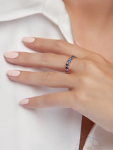 Regenbogen Sapphire Chunky Gradient 18k Goldring