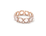 Gemstone Eternity Band 14K Gold Ring w. Pink Quartz