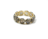 Gemstone Eternity Band 14K Gold Ring w. Labradorite