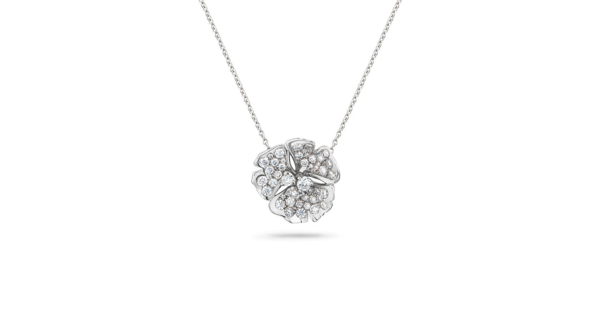 ginkgo paved necklace white gold front