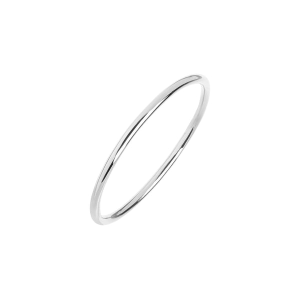 Glossy 14K Hvidguld Ring