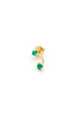 Gold Emerald Orbit 18K Gold Earring w. Emerald