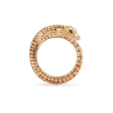 Alligator Pinky 18K Goldring m. Tsavoriten