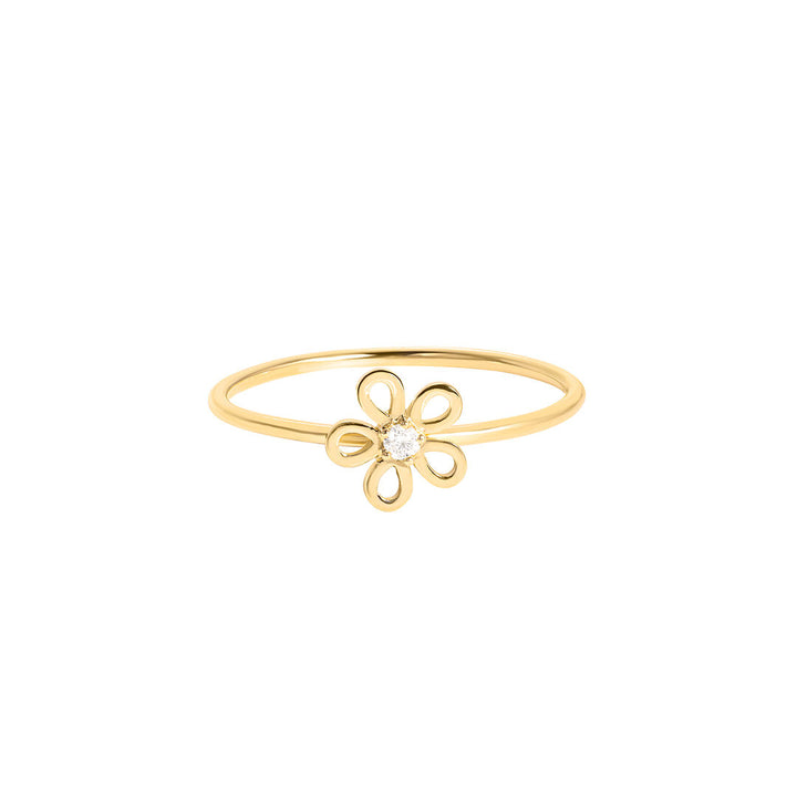 Golden Daisy 18K Gold Ring w. Diamond