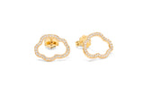Golden Cloud 18K Gold Studs w. Diamonds