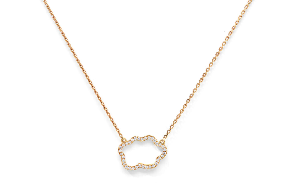 Golden Cloud 18K Gold Necklace w. Diamonds