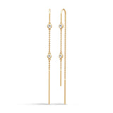 Grace Chain Gold Plated Earrings w. Clear Zirconia
