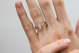 Wishbone 14k or 18k Whitegold Ring w. Lab-Grown Diamonds