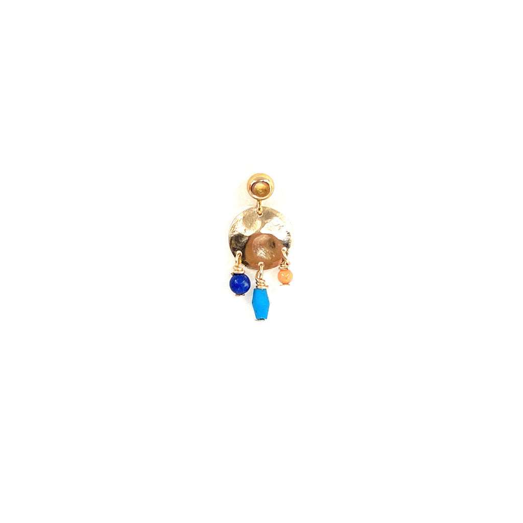 Gudrun 14K Gulddoublé Ørering m. Turkis