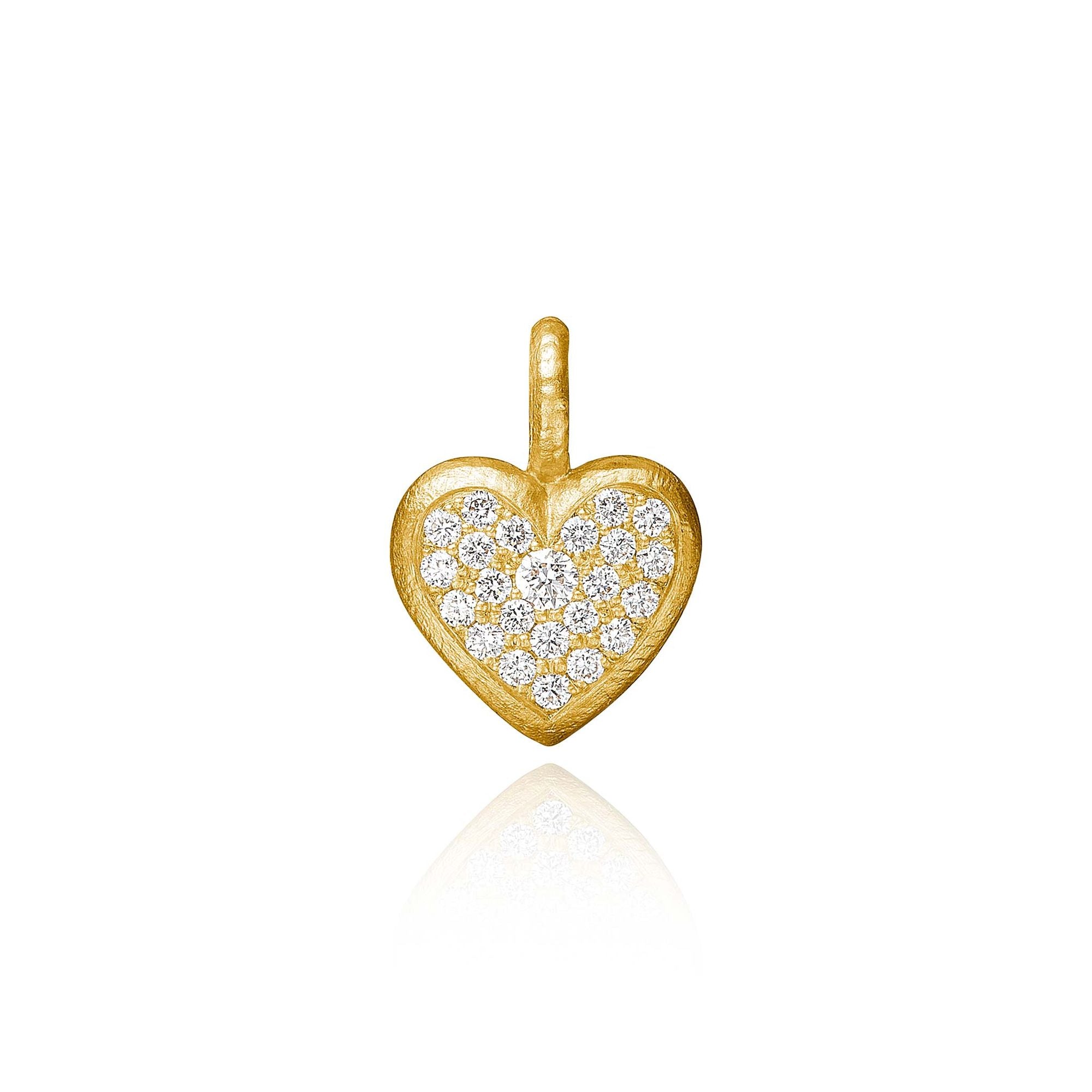 Heart 18K Gold Pendant w. Diamond