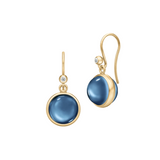 Prime Gold Plated Earrings w. Sapphire Blue Crystal