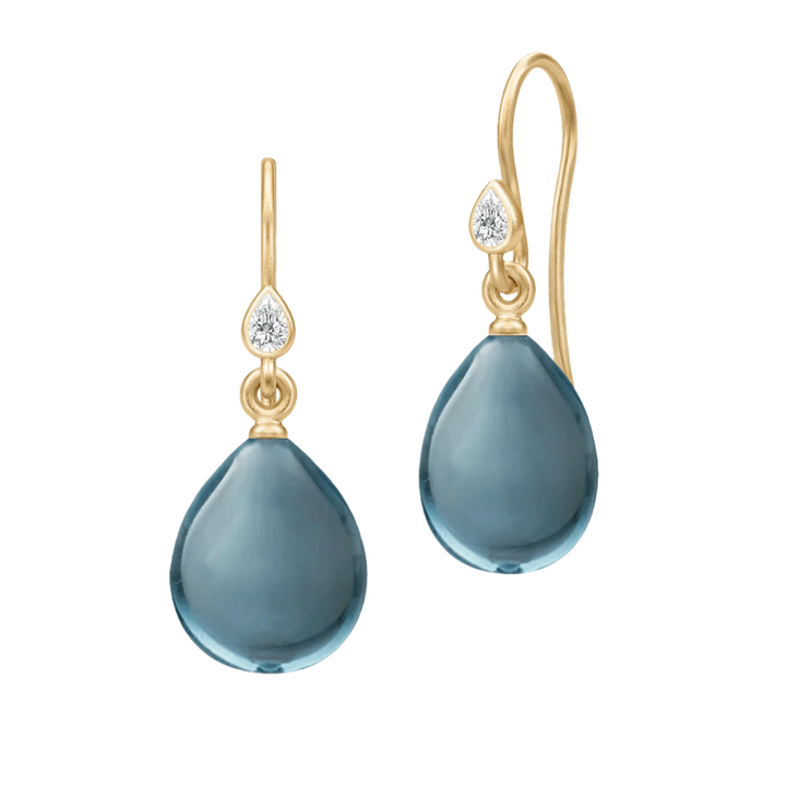 Prima Ballerina London Blue Gold Platted Ohrringe