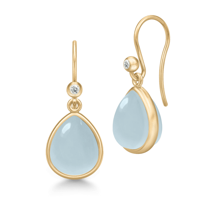 Paloma Aqua Blue Gold Ohrringe plattierte Ohrringe
