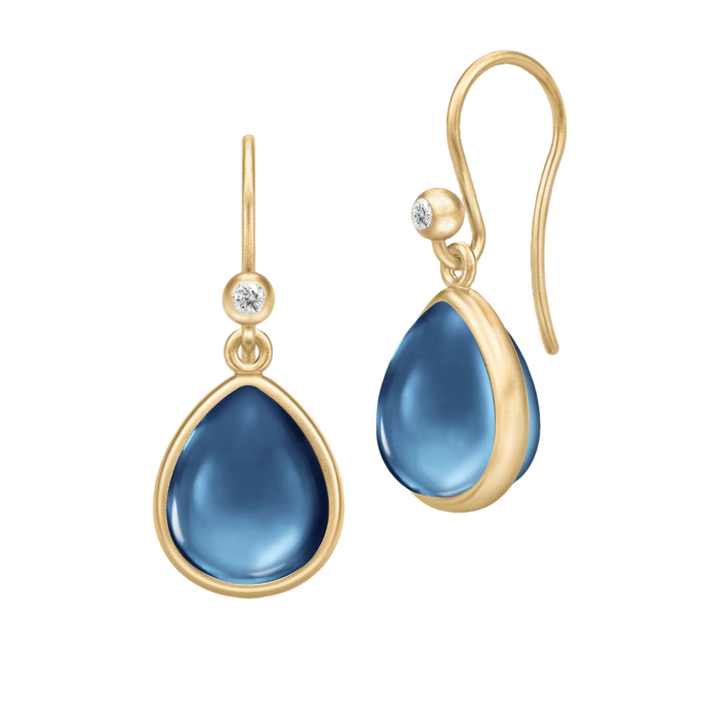 Paloma Sapphire Blue Forgyldte Øreringe