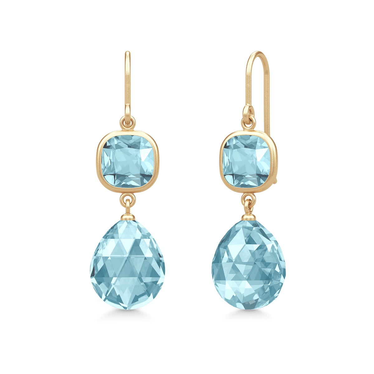 Olivia Ice Blue Forgyldte Øreringe