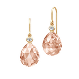 Ofelia Peach Morganite Forgyldte Øreringe m. Krystal
