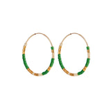 Green Summer Gold Filled Hoops