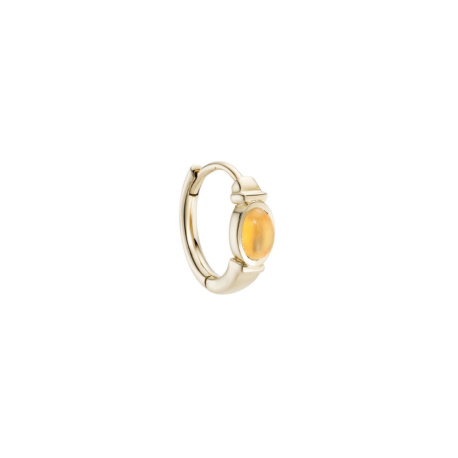 Rondelle 9K Gold Clicker Hoop w. Citrine