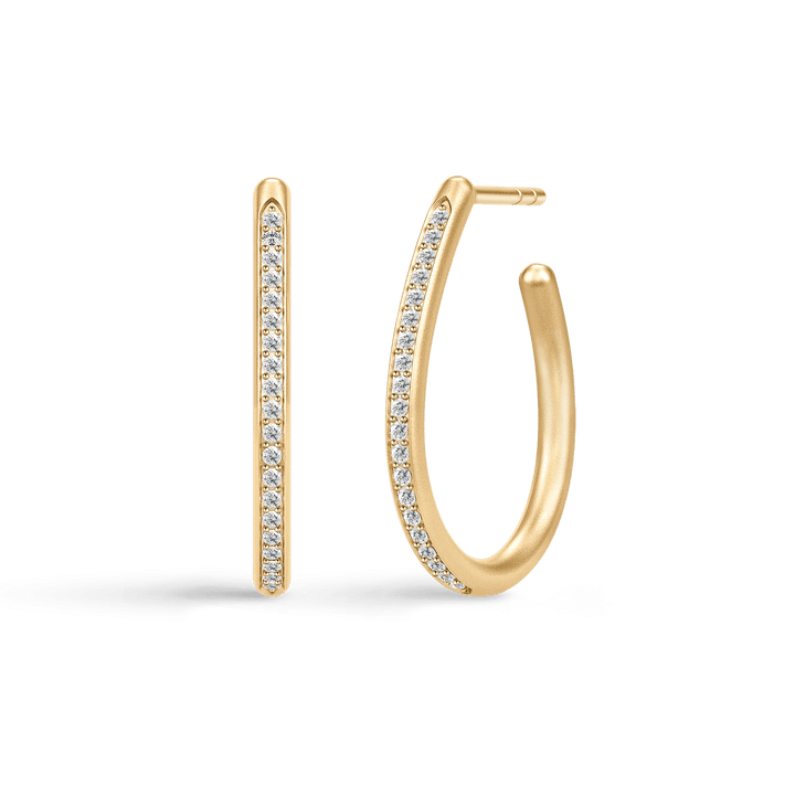 Infinity Pear Gold Plated Hoops w. Zirconia