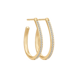 Infinity Pear Gold Plated Hoops w. Zirconia