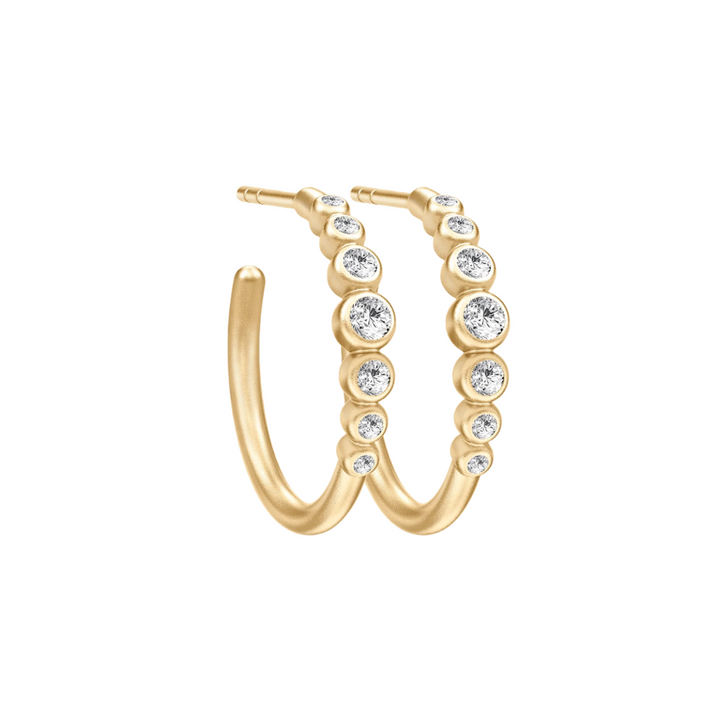 Grace Forgyldte Hoops m. Zirkon