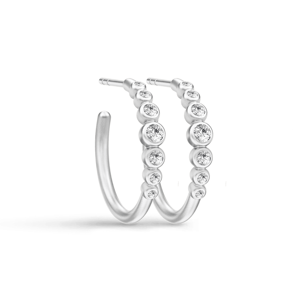 Grace Silver Hoops w. Zirconia