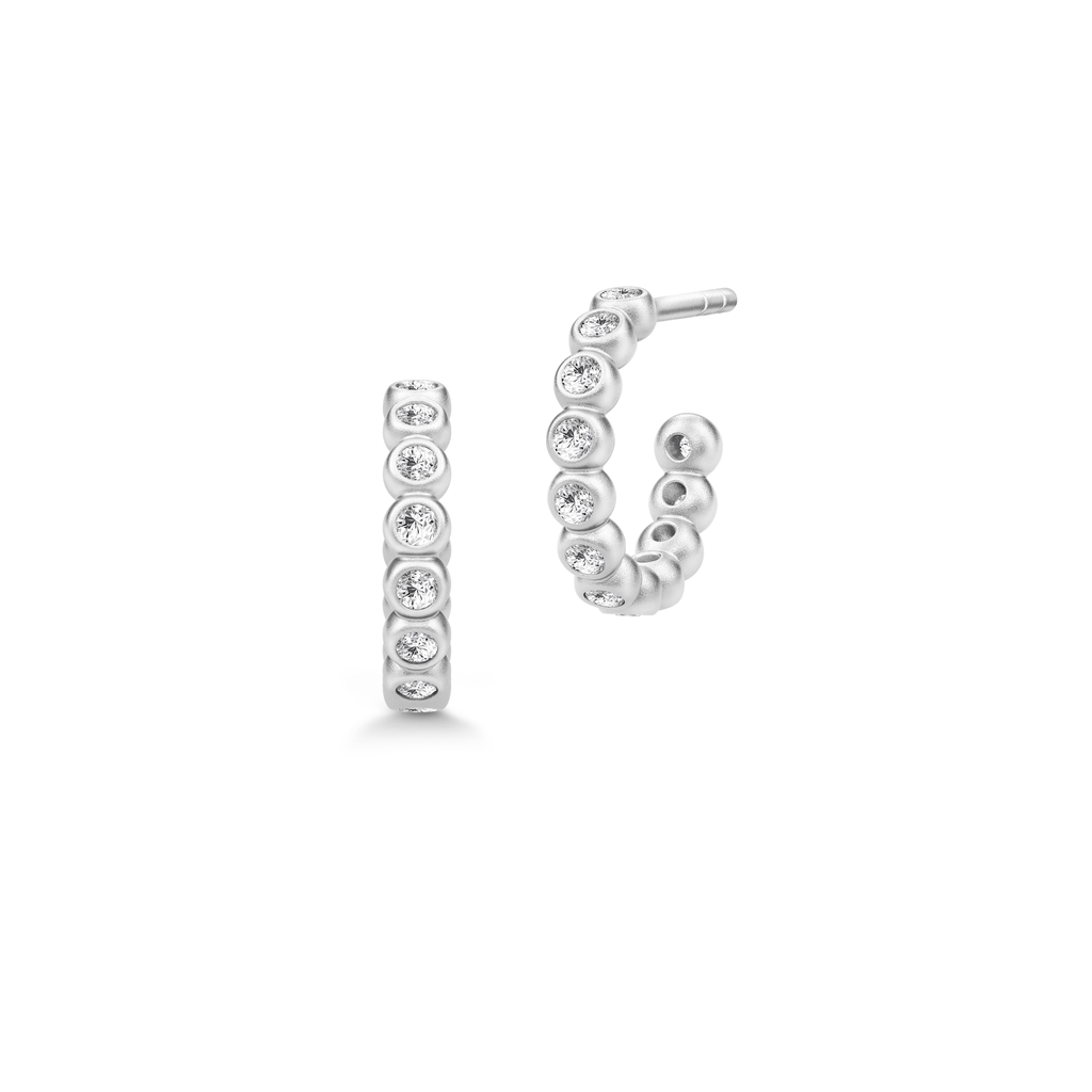 Grace Mini Silver Hoops w. Zirconia