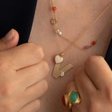 Heart 18K Gold Pendant w. Diamond