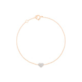 Heart 18K Rose Gold Bracelet w. Diamonds