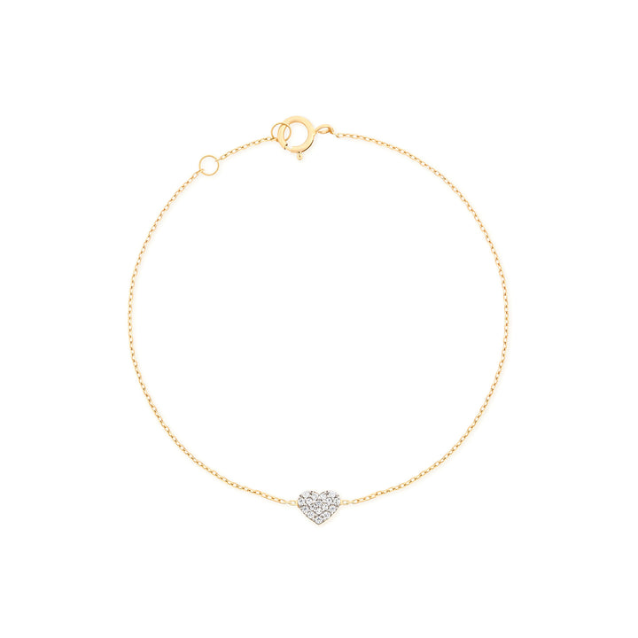 Hjerte 18K Guld Armbånd m. Diamanter
