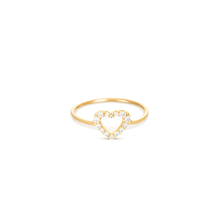 Hjerte 18K Guld Ring m. Diamanter