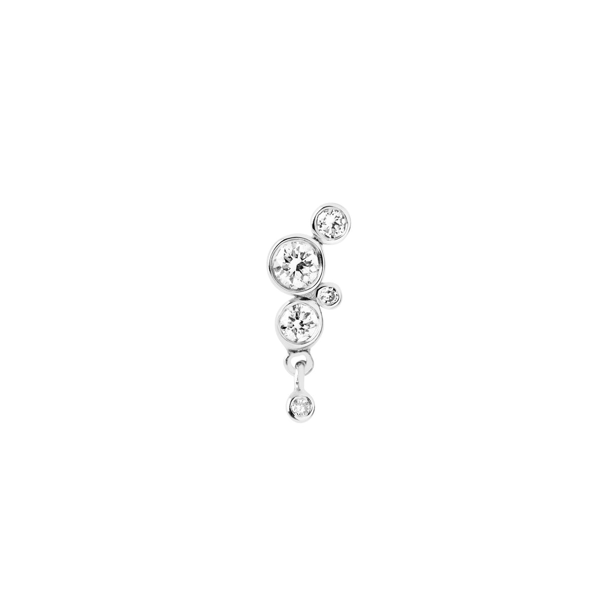 Hepburn 14K Hvidguld Ørestik m. Lab-Grown Diamanter