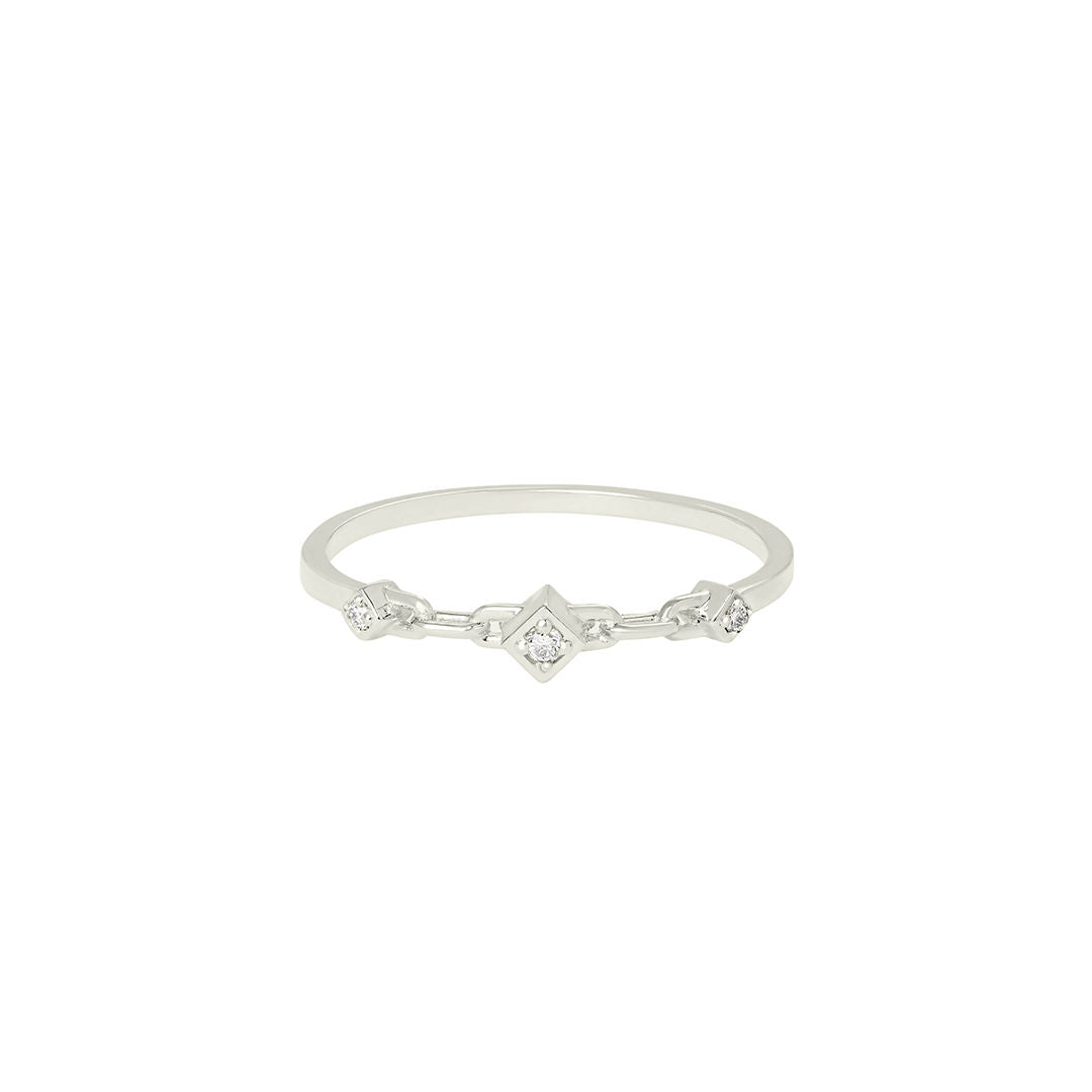 Hestia 18K White Gold Ring w. Diamonds