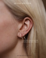 Signature 4mm 18K Gold, Whitegold or Rosegold Huggie w. Diamonds