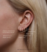 Signature 4mm 18K Gold, Whitegold or Rosegold Huggie w. Diamonds