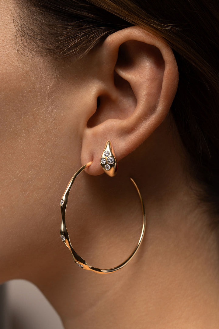 Curve 18K Rosaguld Huggies m. Diamanter
