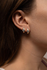 Curve 18K Rosegold Huggies w. Diamonds