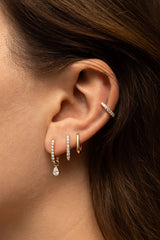 Allday 14K Gold Huggies w. Diamonds